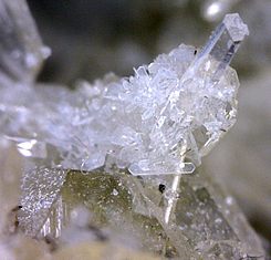 Götzenite, Calcioancylite, Calcite, Fluorite, Mica and Pectolite, Poudrette Quarry, Mont Saint-Hilaire, Rouville RCM, Montérégie, Québec, Canada