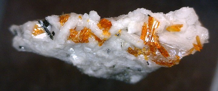 Labuntsovite on Albite and Natrolite, Poudrette Quarry, Mont Saint-Hilaire, Rouville RCM, Montérégie, Québec, Canada