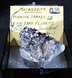 Mosandrite and Fluorite, Mont Saint-Hilaire, Québec, Canada ex Ron Waddell