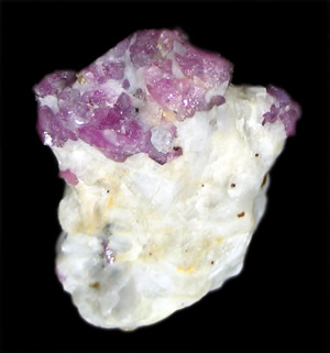 Corundum variety Sapphire on Marble, Neelum Valley, Muzaffarabad district, Azad Kashmir, Pakistan