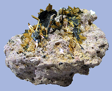 Rutile Epitaxial on Hematite with Albite,  Novo Horizonte, Bahia, Northeast Region, Brazil