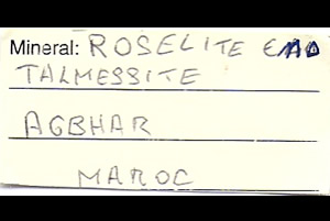 Roselite and Talmessite, Aghbar, Bou Azer District, Tazenakht, Ouarzazate Province, Souss-Massa-Draâ Region, Morocco