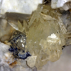 Wulfenite, Calcite, Galena, Eudialyte, Natrolite, Aegerine from Mont Saint-Hilaire, Québec, Canada