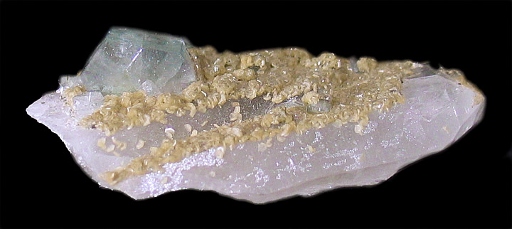 Fluorapatite and Muscovite on Quartz, Panasqueira, Covilhã, Castelo Branco District, Portugal