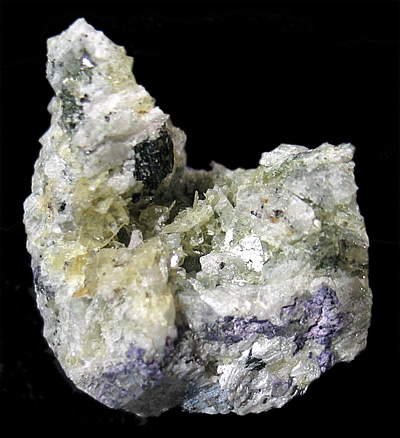 Götzenite, Calcioancylite, Calcite, Fluorite, Mica and Pectolite, Poudrette Quarry, Mont Saint-Hilaire, Rouville RCM, Montérégie, Québec, Canada