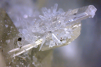 Götzenite, Calcioancylite, Calcite, Fluorite, Mica and Pectolite, Poudrette Quarry, Mont Saint-Hilaire, Rouville RCM, Montérégie, Québec, Canada