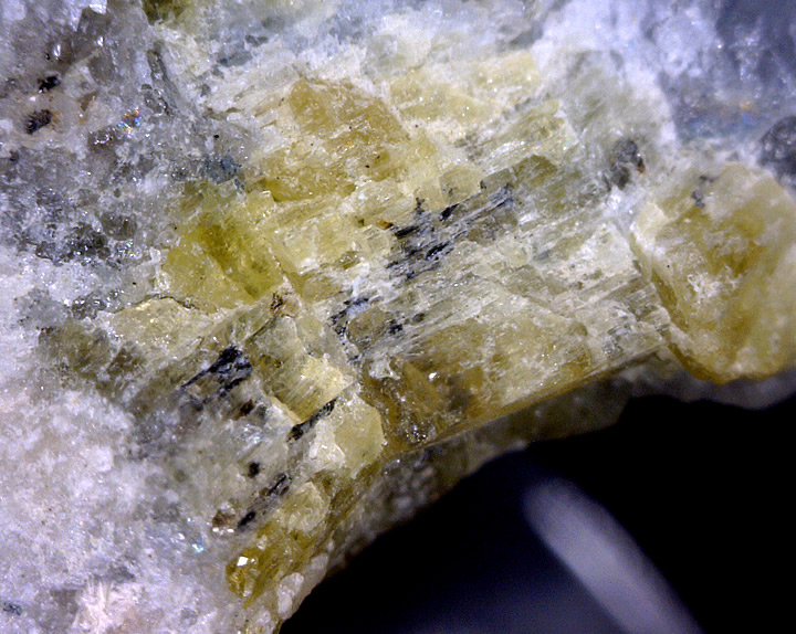 Lorenzenite with Narsarsukite and Unknown, Poudrette Quarry, Mont Saint-Hilaire, Rouville RCM, Montérégie, Québec, Canada