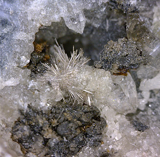 Lorenzenite with Narsarsukite and Unknown, Poudrette Quarry, Mont Saint-Hilaire, Rouville RCM, Montérégie, Québec, Canada