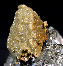 Siderite ps Calcite on Pyrite, Sphalerite and Quartz, Turt Mine, Oasului Mts., Satu Mare, Maramures Co., Romania