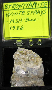 Strontianite and Siderite, Poudrette Quarry, Mont Saint-Hilaire, Rouville RCM, Montérégie, Québec, Canada