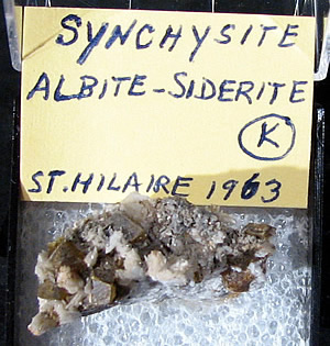 Synchysite, Mont Saint-Hilaire, Québec, Canada ex Ron Waddell