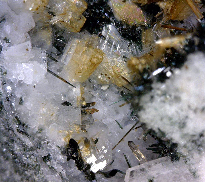 Yofortierite (TL) and Vinogradovite, Mont Saint-Hilaire, Québec, Canada ex Ron Waddell