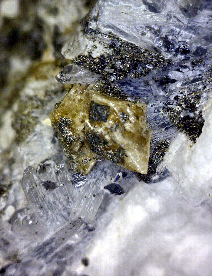 Zircon on Natrolite, Mont Saint-Hilaire, Québec, Canada ex Ron Waddell